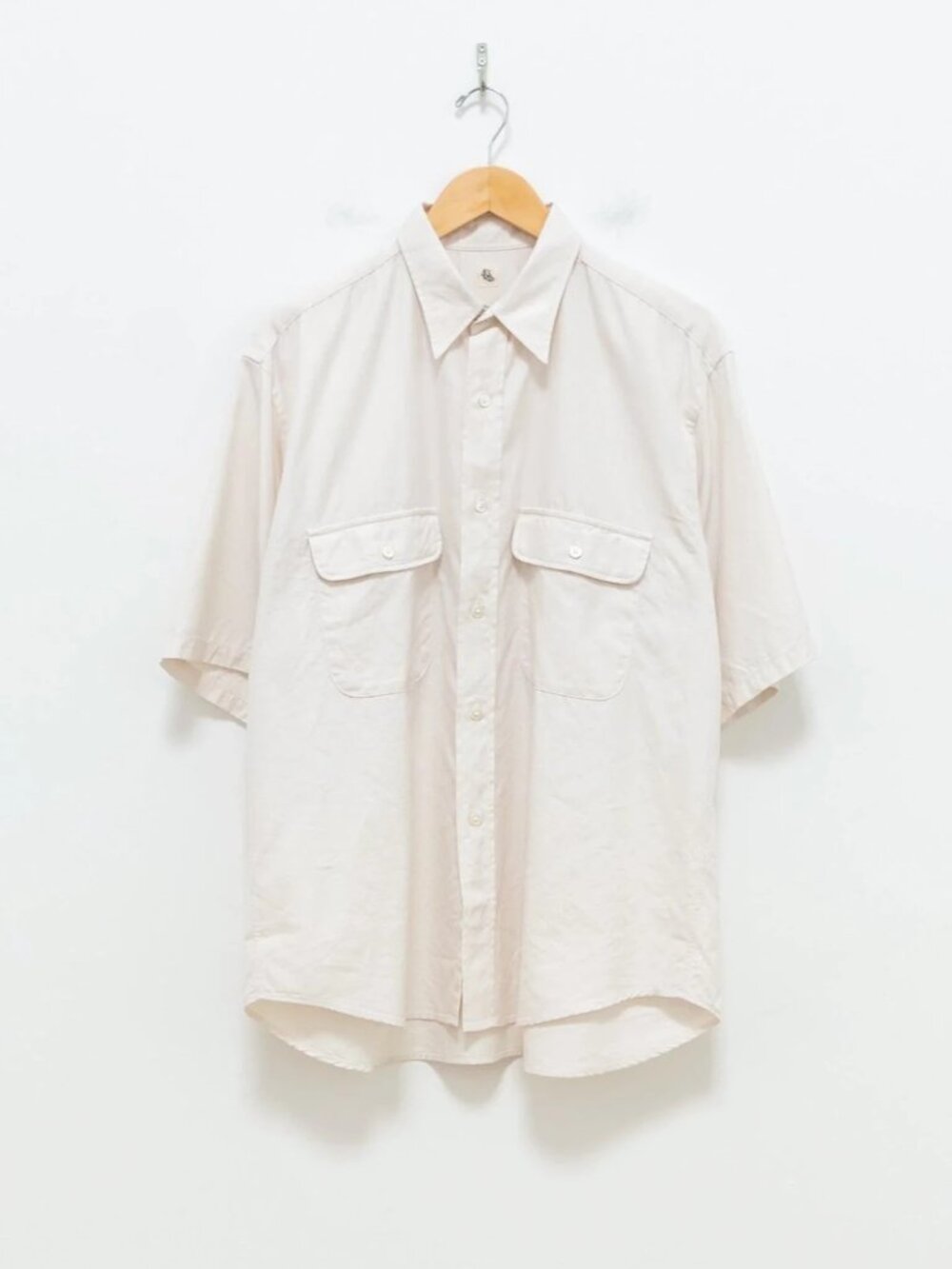 Kaptain Sunshine Oversized Finx Cotton Oxford Chambray SS Work Shirt Ivory Med